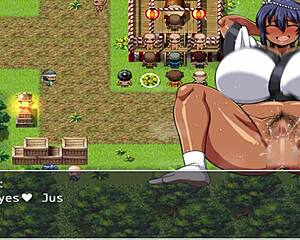 natsuki-chan jerks big cock in hentai game