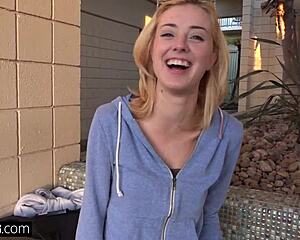 Amateur Haley Reed Delivers Sloppy Blowjob To Bang Producer In Public Group Flashing With Small Tits Facial!