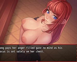 harem in another world hentai game ep 1, seducing the cute redhead girl