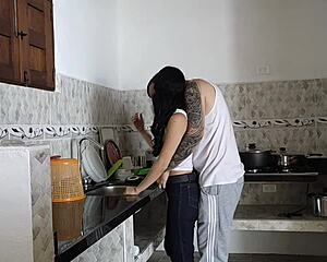 I fucked my wife while she fixed the kitchen in pov tattoo scene