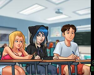 Steamy cartoon catfight between Eve and Roxxy in Summertime Saga ep 73
