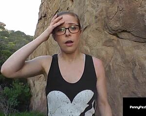 redhead hiker penny pax explores outdoors