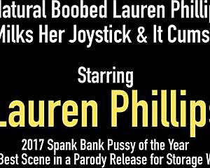 big boobed redhead lauren phillips slurps cum after pov blowjob