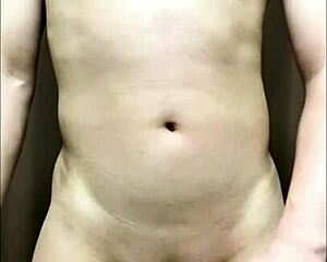 Young Asian boy with a smooth and straight cock