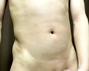 Young Asian boy with a smooth and straight cock