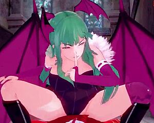 See through Morrigan in hardcore Halloween hentai action