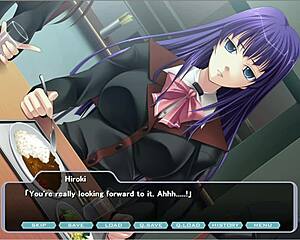Beautiful anime Shion gets some sleep in Ecchi game