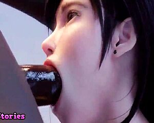 Shy teen's first time sucking cock in game play