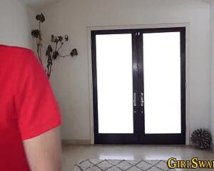 Young beauty gets it from her stepfather in HD porn video