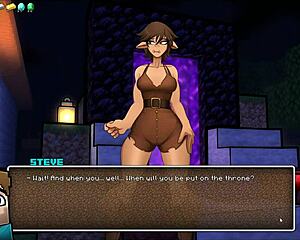 Hornycraft Parody Hentai Game Where Witch Tests Potion To Grow Giant Cock