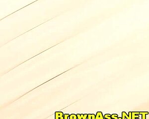 Big ebony booty beauty gets ass cumshot