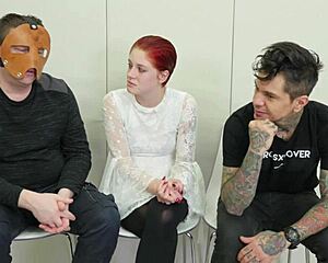A BDSM video with a bound woman who is gagged and teased with toys