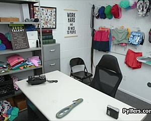 Riding officer's cock while he fingers her butt