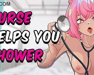 Listen, this asmr nurse is washing your cock in the shower 🚿