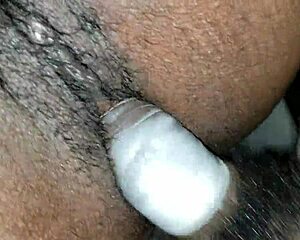 In the car, ebony amateur receives big cock creampie