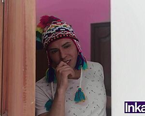 Redhead Peruvian teens have hardcore sex after festivities