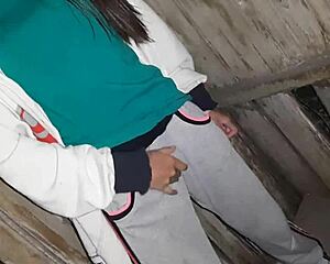 Caught Neighbor Masturbating in Street Toilet, Joined for Mutual Lesbian Orgasm