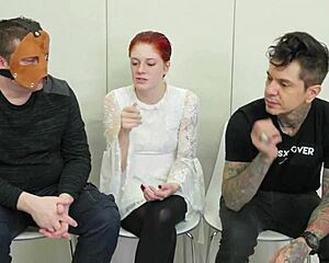 A BDSM video with a bound woman who is gagged and teased with toys