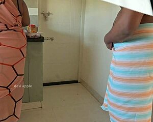 Damn! Tamil House Owner Jerking Cock Before Maid Sasikala in Kitchen