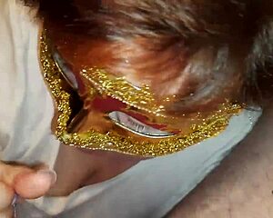 curvy russian bbw gives closeup blowjob, sucking cock while watching eyes and eating cum