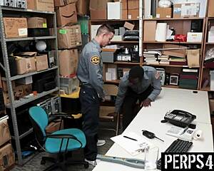 gay officer punishes twink burglar with big cock