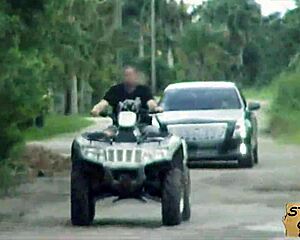 Ebony Teen Diamond Monroe Screws for Cash in Outdoor POV