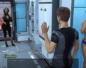 red haired step sister bathes in the shower