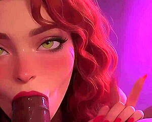 Redhead stepsister blows BBC at the night club in POV