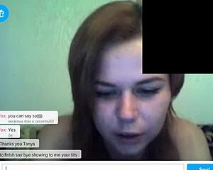 Blonde teen tannya and chubby annica undress on webcam, using toys and ripping clothes