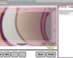 Camgirl masturbates while staring at exposed big tits