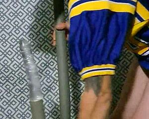 amateur jersey gay experiments with dildo for first time