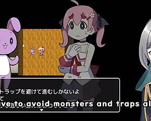 Small-titted Magic Girl Akari in crossdressing hentai game