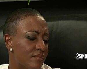 Big tits ebony principal fucks student roughly in office