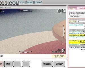 Camgirl masturbates while staring at exposed big tits