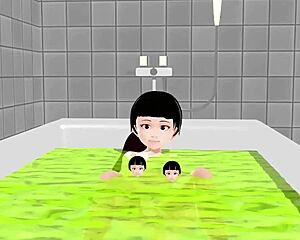 Koko strips fully naked in bath 😍