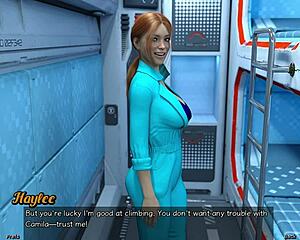 red haired step sister bathes in the shower