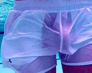 yo, check this pool boy in see-thru gear
