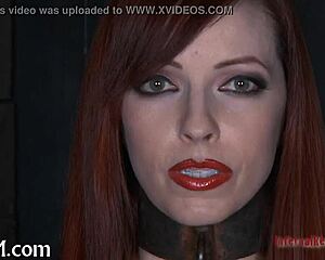 Babe gets rough pussy fucking in bondage