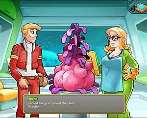 space rescue game with alien plant feeding