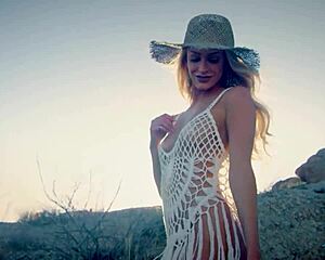 petite blonde emma hix posing her amazing ass outdoors?