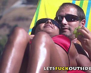 wanna see big tits ebony fucked by pool side?