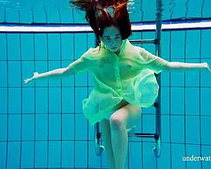 Nina Mohnatka Teases Her Hairy Pussy In Bikini At Beach Underwater