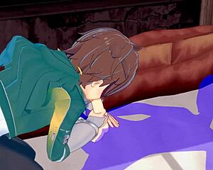 Konosuba Yaoi - Kazuma Gets Blowjob With Cum in Mouth in Japanese Anime Gay Scene