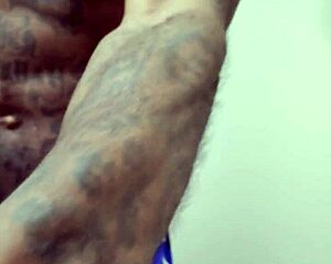 nice ebony guy jerks big cock to cumshot 😏