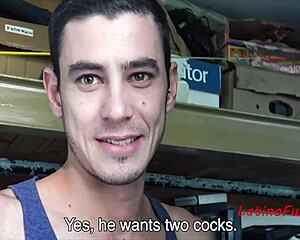 Latino employer offers payment for services in a hidden cam reality show.