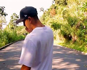 Nympho Fucks Her Lover And Mechanic In Public