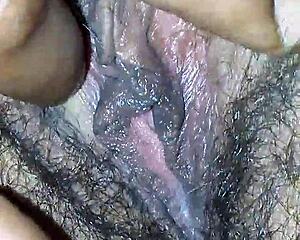 Magan Creams Pussy on Fingers and Face