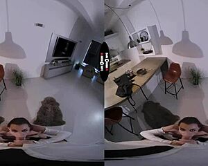 Josephine the scandal girl in dark room vr with intense blowjob and handjob