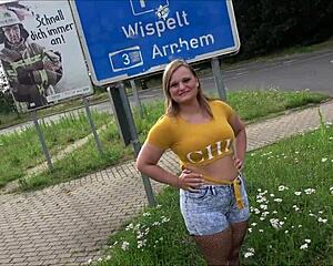 Spontaneous Lina Mila Gets Nailed on Highway Sex Parkplatz in Wild Action