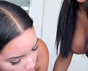 Will Asian Hottie Invite Latina For Threesome Facial?